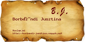 Borbándi Jusztina névjegykártya